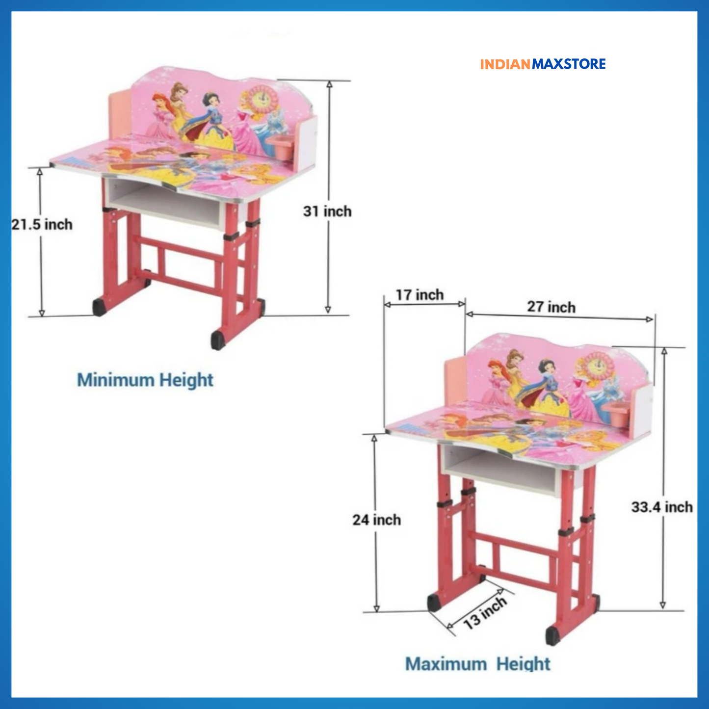 Kids study Table & Chair with Adjustable Height